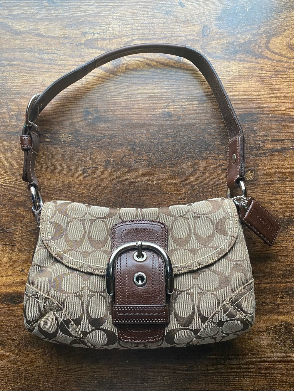 Coach Brown and Tan Mini Soho
